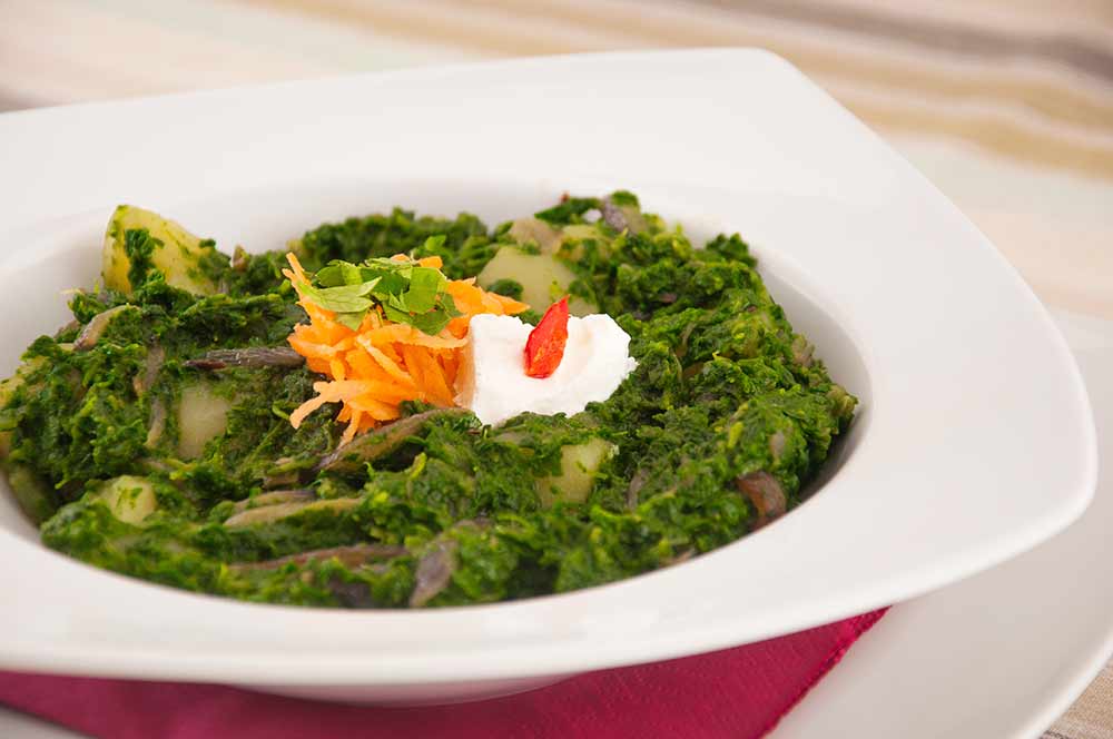Golden Spinach and Sweet Potato Saute